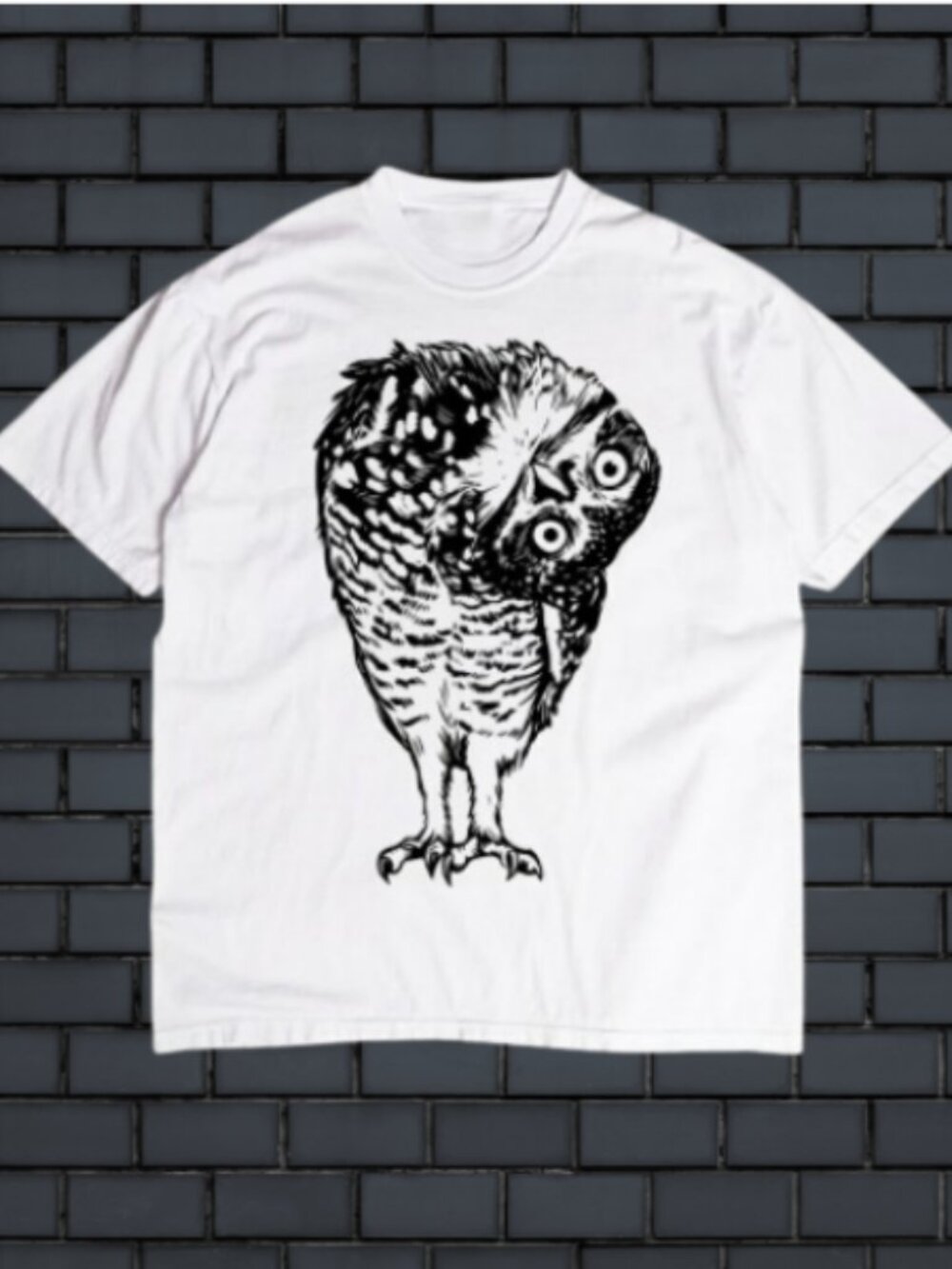 Linocut Owl Comfort Colors T-Shirt